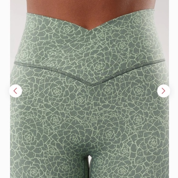 Buffbunny Stylish Green Floral Siren‎ Cross Waist Ladies Leggings. Size XL. - Picture 6 of 13